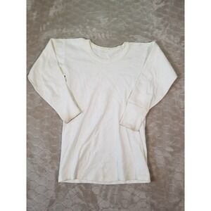 VTG 60s 70s Sears Men's Store Thermal Long Sleeve Shirt - Sz M‎ - Stained Look